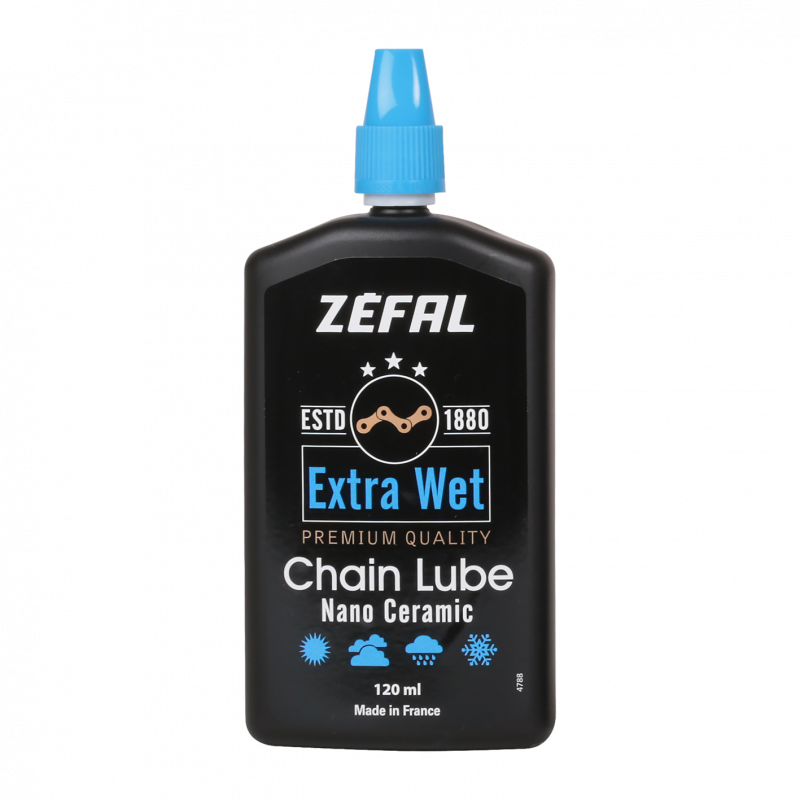 Huile chaîne vélo Zéfal Extra Wet Lub - 120 ml, fabriquée en France