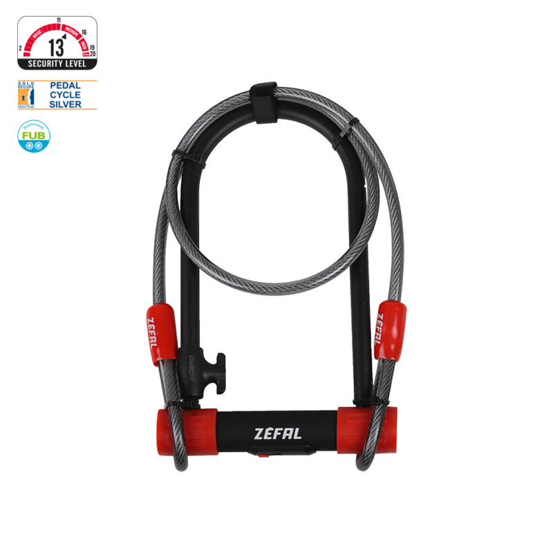 Zéfal - K-TRAZ U13 CABLE - Antivol en U avec câble pour vélo